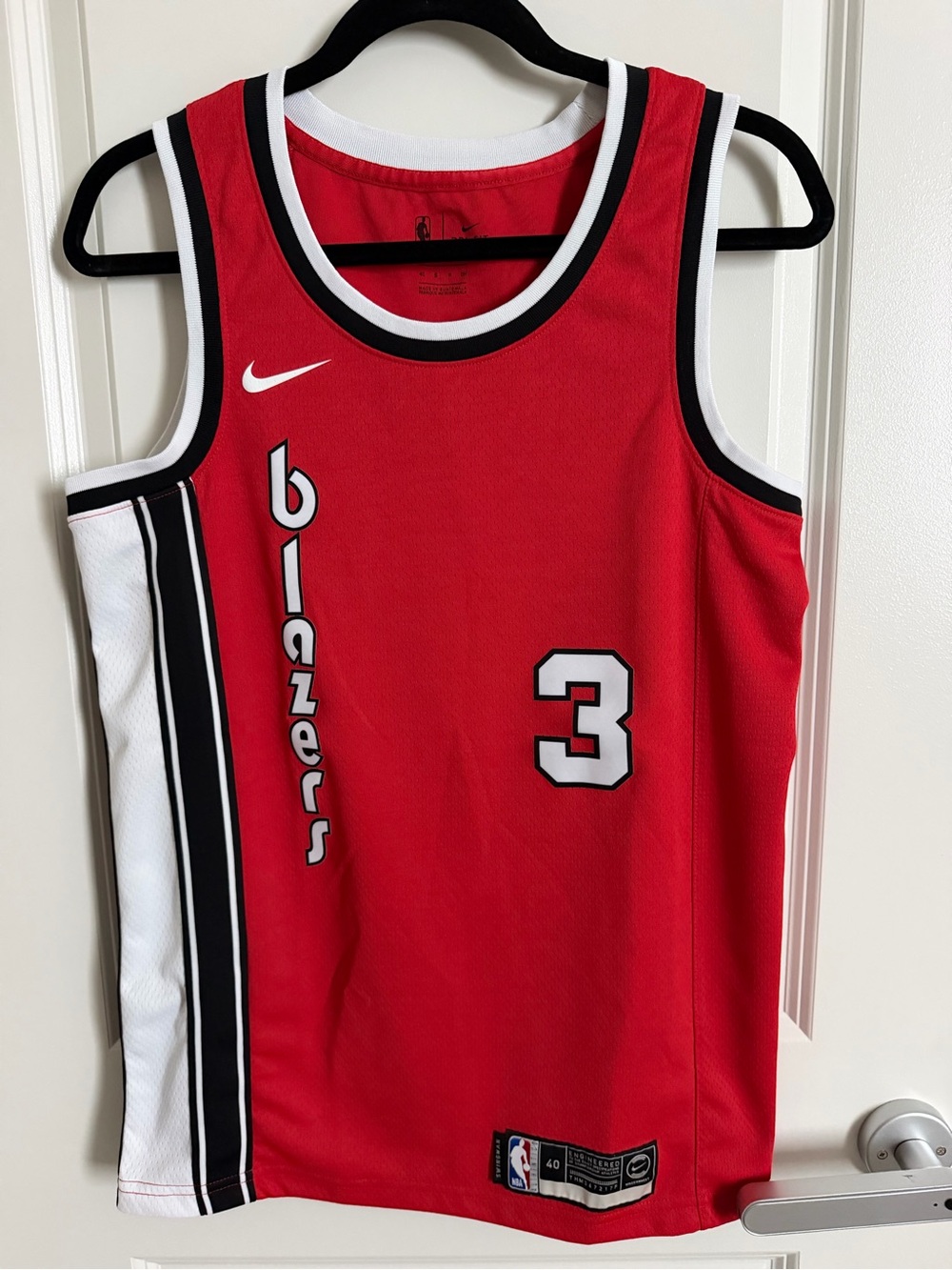 Nike Red Portland Blazers #3 Basketball Jersey